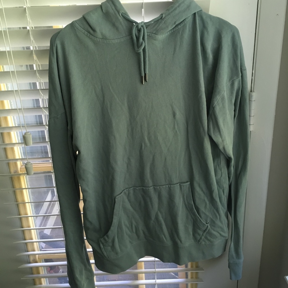 Blue/green hoodie with tie